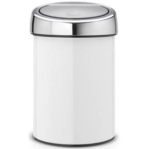 Brabantia Touch Bin Prullenbak - 3 liter - White / Brilliant Steel deksel