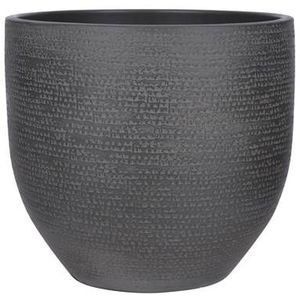 Mica Decorations Plantenpot - terra -zwart|grijs flakes - 35x32cm