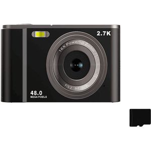 Digitale camera 2,7K 48MP 1080P, 16x zoom, 32GB geheugenkaart