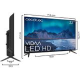 Cecotec Smart TV - LED TV van 32 Inch Resolutie HD - A5 Series ALH50032. Smart TV VIDAA, Dolby Audio Systeem, WiFi geïntegreerd, Hoofdtelefoonaansluiting, Chromecast, 3 HDMI en 2 USB