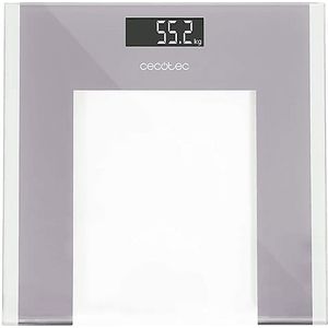 Cecotec Digitale badkamerweegschaal, Surface Precision Healthy, platform van gehard glas, 30 x 30 cm, omgekeerd LCD-display, maximale draagkracht 180 kg, extra plat ontwerp, incl. meetlint