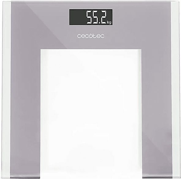 Cecotec Digitale badkamerweegschaal, Surface Precision Healthy, platform van gehard glas, 30 x 30 cm, omgekeerd LCD-display, maximale draagkracht 180 kg, extra plat ontwerp, incl. meetlint