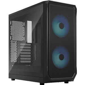 Fractal Design - Focus 2 - PC Behuizing - Zwart - mATX, Mini-ITX, ATX, Inclusief 2 Aspect 140-mm Ventilatoren
