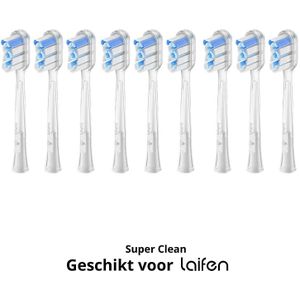 Laifen Wave - Opzetborstels - Super-Clean - 9 stuks - TPU Transparant