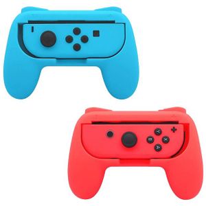INF Handgrepen compatibel met Nintendo Switch Joy-Con, handvatten voor Joy-Con-bedieningen, set van 2, kleur rood/blauw