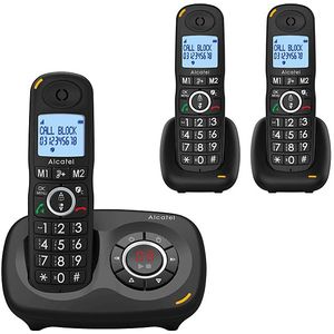 Alcatel XL595B Trio Dect set met 3 handsets met blokkering ongewenste beller