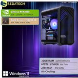 Sedatech - Pro Gaming PC - Compact ATX - AMD Ryzen 7 9800X3D - Geforce RTX4060 - 32Gb DDR5 - 2Tb SSD M.2 - Windows 11 - Desktop computer