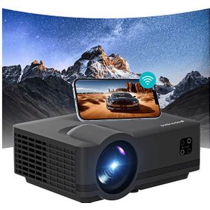 Spoused Beamer - Full-HD - 11.000 Lumen - Streamen Vanaf Je Telefoon Met WiFi - Mini Beamer - Zwart