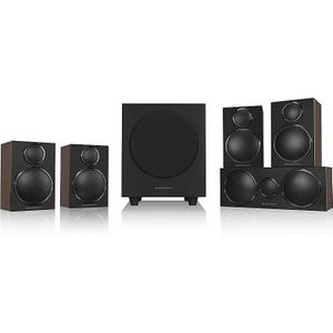 Wharfedale DX-3 5.1 Surround Set Home Cinema – Speaker Set met 8"" Subwoofer – Passieve Speakers – Surround Systeem – Walnoot