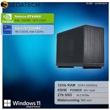 Sedatech Mini-PC Werkstation - Waterkoeling - Micro ATX - Intel i9-12900KF - Geforce RTX4060 - 32Gb RAM - 2Tb SSD M.2 - Windows 11