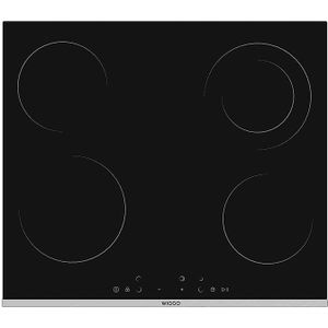 Wiggo WH-E675GC(B) - Inbouw Keramische kookplaat - 60 cm - 4 kookzones - Touch bediening - Zwart - 5 jaar garantie