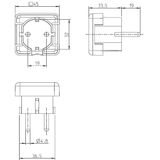 Bachmann - CEE 7/4 Stroomstekker - Haaks - Zwart - Kunststof