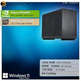Sedatech Mini-PC Werkstation - Zwart - Micro ATX - AMD Ryzen 9 5900X - Geforce RTX4060 - 32Gb RAM - 1Tb SSD - Windows 11