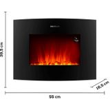 Cecotec - ReadyWarm 2250 - Elektrische Open Haard - Gebogen Glaspaneel - Wifi Besturing