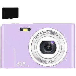 Digitale camera 48 MP, 1080p FHD, 16x zoom, 32GB geheugenkaart