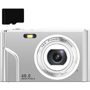 Digitale camera 48 MP, 1080p FHD, 16x zoom, 32GB geheugenkaart
