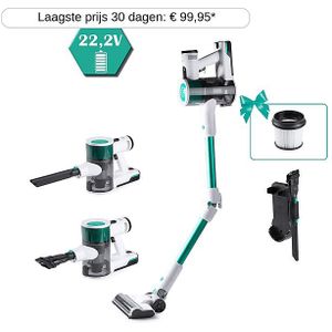 PRIMO PR510SV 3-in-1 Steelstofzuiger Draadloos - Stofzuiger zonder zak - Kruimelzuiger - Flexibele steel - Wit/Groen