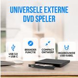 STREX - SP299 - Externe DVD Speler en Brander - USB-A en USB-C - Inclusief Opberghoes