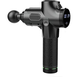 Massagepistool met 6 verwisselbare massagekoppen Zwart