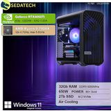 Sedatech - Werkstation Compact ATX - AMD Ryzen 9 7900X - Geforce RTX4060Ti - 32Gb DDR5 - 2Tb SSD M.2 - Windows 11 - Desktop computer