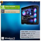 Sedatech Pro Gaming PC - Waterkoeling - AMD Ryzen 9 9900X3D - Geforce RTX5090 - 32Gb DDR5 - 2Tb SSD M.2 - Windows 11 - Desktop computer