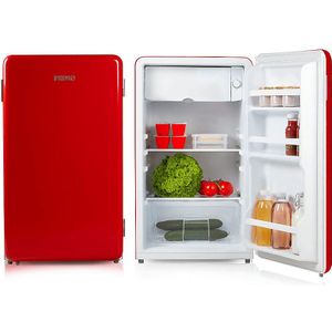 PRIMO PR152RKR Koelkast Tafelmodel - Retro Koelkast - Vrijstaand - 93L - E - Rood
