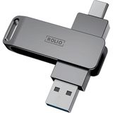 Rolio - USB Stick - 256 GB - USB C en USB A - 800 Mbps - USB 3.0 - Plug & Play