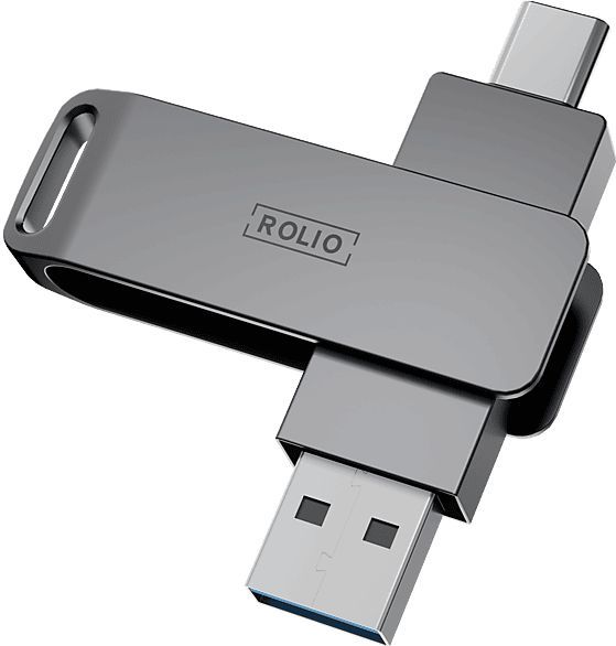 Rolio - USB Stick - 256 GB - USB C en USB A - 800 Mbps - USB 3.0 - Plug & Play