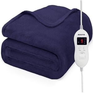 Auronic Elektrische Deken - Warmtedeken - 9 Warmtestanden - 2 Persoons - 200x150 - Verwarmingsdeken - Blauw