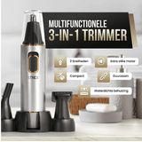 Strex - 3 In 1 Neushaartrimmer Set - Oplaadbaar - Neustrimmer / Oortrimmer / Wenkbrauwtrimmer / Baardtrimmer