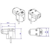 Connector - Grijs - Kunststof - CEE 7/7 Schuko