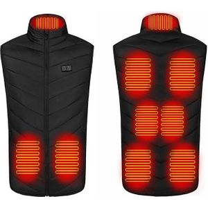 Verwarmd vest met 9 verwarmingszones, wasbaar, zwart