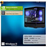 Sedatech - Advanced Gaming PC - Waterkoeling - AMD Ryzen 9 7900X - Geforce RTX5070 - 32Gb DDR5 - 2Tb SSD M.2 - Windows 11 - Desktop computer