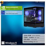 Sedatech Pro Gaming PC - Waterkoeling - Intel i9-12900KF - Geforce RTX5070Ti - 32Gb RAM - 2Tb SSD - Windows 11 - Desktop computer