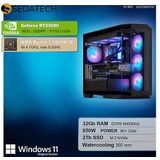 Sedatech - Pro Gaming PC - Waterkoeling - AMD Ryzen 7 9800X3D - Geforce RTX5080 - 32Gb DDR5 - 2Tb SSD M.2 - Windows 11 - Desktop computer