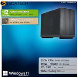 Sedatech Mini-PC Werkstation - Waterkoeling - AMD Ryzen 5 7600X - Geforce RTX4060 - 32Gb DDR5 - 2Tb SSD M.2 - Windows 11