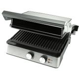 Bourgini - Contactgrill 29cm x 23cm - Grill apparaat Paninigrill en Tosti ijzer - PFAS-vrije keramische coating - RVS contact grill
