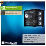 Sedatech - Pro Gaming PC - Waterkoeling - AMD Ryzen 7 9800X3D - Geforce RTX5080 - 32Gb DDR5 - 2Tb SSD M.2 - Windows 11 - Desktop computer