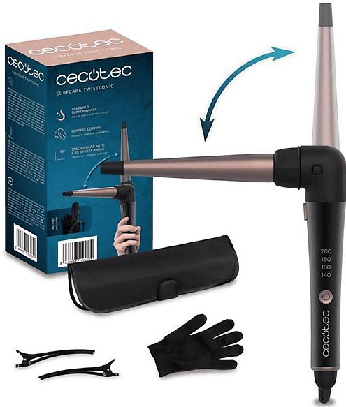Cecotec - SurfCare TwistConic - Krultang - Zwart - Inclusief Gant en Clips