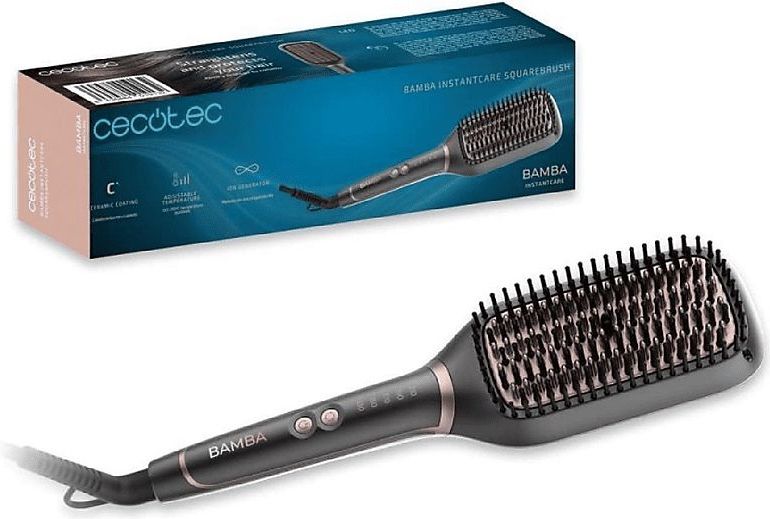 Cecotec - InstantCare SquareBrush - Haarborstel - Zwart - Keramisch
