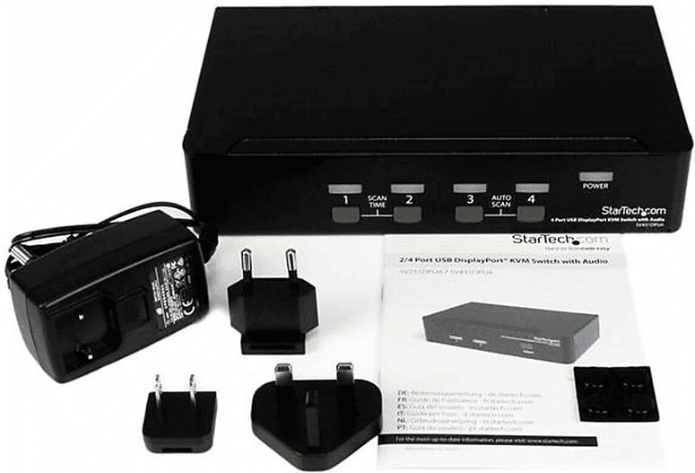 StarTech.com 4-poort USB DisplayPort KVM-switch met Audio