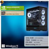 Sedatech Pro Gaming PC Waterkoeling XL Vision - Desktop Computer - AMD Ryzen 5 7600X - Geforce RTX5070Ti - 32Gb DDR5 - 2Tb SSD M.2 - Windows 11