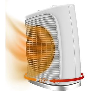 Cecotec Elektrische Lage Verbruik Kachel ReadyWarm 2050 Max Force Rotate White, Ventilatorkachel 2000 W, 65 graden Oscillatie, 3 Modus, Instelbare Thermostaat, Dekking Gebied 20 m2, Wit