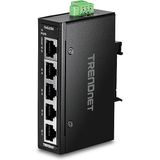 Trendnet - TI-ELC50 - Ethernet Minischakelaar - Zwart - 5 Poorten, IP30, -40 °C tot 75 °C