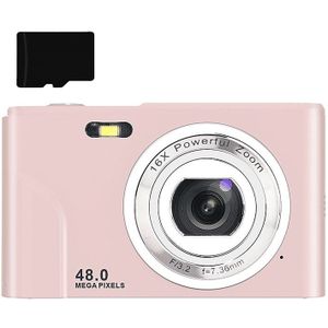 Digitale camera 48 MP, 1080p FHD, 16x zoom, 32GB geheugenkaart