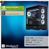Sedatech - Pro Gaming PC - Waterkoeling XL Vision - AMD Ryzen 9 9950X3D - Geforce RTX5080 - 64Gb DDR5 - 2Tb SSD M.2 - Windows 11 - Desktop computer