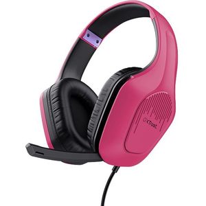 Trust Gaming GXT 418P Rayne Lichtgewicht Gaming Headset voor PC Xbox PS4 PS5 Switch Mobile, 50mm-drivers, 3.5 mm Jack, 2m Kabel, Opklapbare Microfoon, Over-Ear Bedrade Koptelefoon, Roze