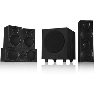 Wharfedale DX-3 5.1 HCP Surround Sound Luidsprekersysteem – Compleet 5.1 Systeem – Krachtige Subwoofer – 75mm Drivers - Zwart
