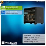 Sedatech - Gaming Mini-PC - Waterkoeling - Intel i7-14700KF 20x 3.4GHz - Geforce RTX4060Ti - 32Gb DDR5 - 2Tb SSD M.2 - Windows 11