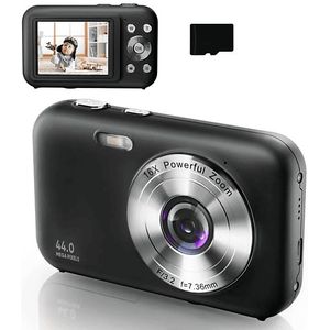 Digitale camera 1080P 44MP 16x zoom 2,4 inch scherm, 32GB kaart